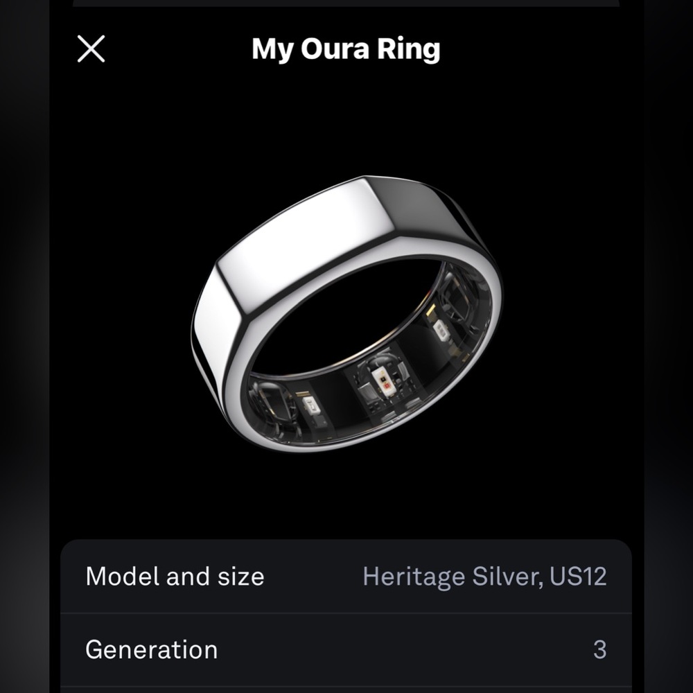 size 12 oura ring Gen 3 silver
